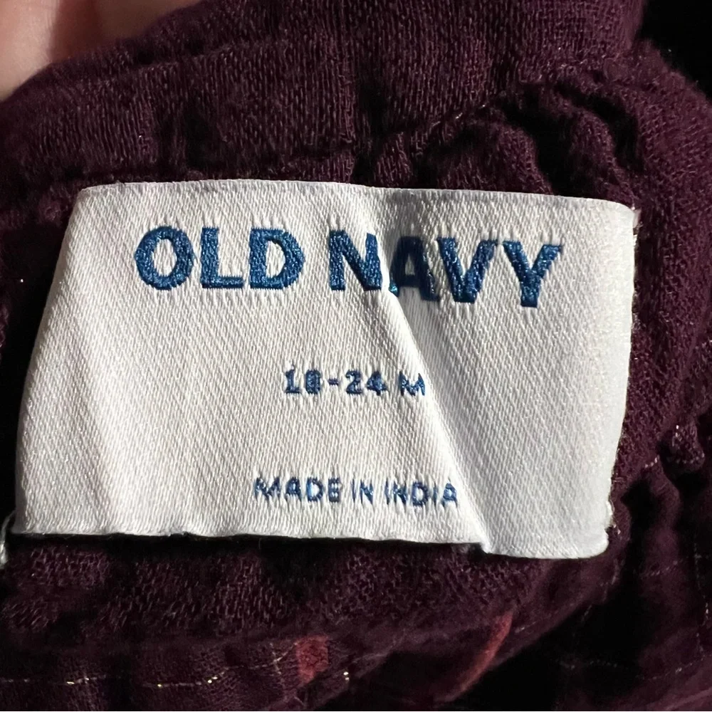 Old navy Metallic Plaid Dress 18-24 months